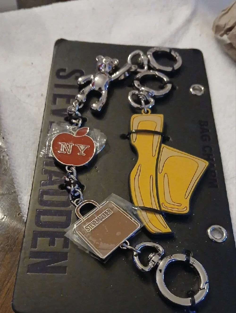 Steve Madden Stylish Yellow Bag Charm New